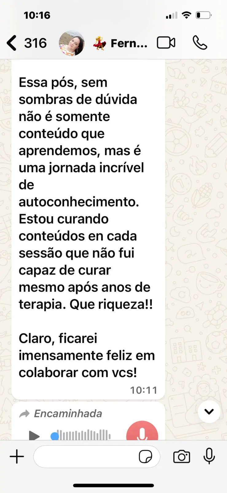 LP PÓS EAD PSICOLOGIA TRANSPESSOAL | Depoimento